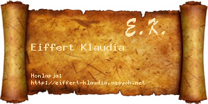 Eiffert Klaudia névjegykártya